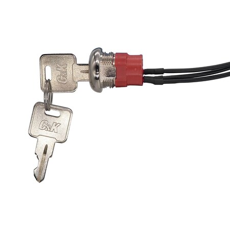 C&K Components Keylock Switch, 3 Positions, 4A, 28Vdc, Wire Terminal, Keylock Actuator, Panel Mount Y1907U2C2WCNQ
